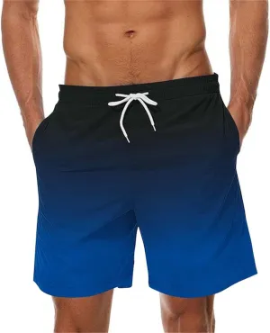 Muscularfit Mens Summer Casual Shorts Elastic Waist Drawstring Shorts Lightweight Gradient Color Workout Shorts with Pocket